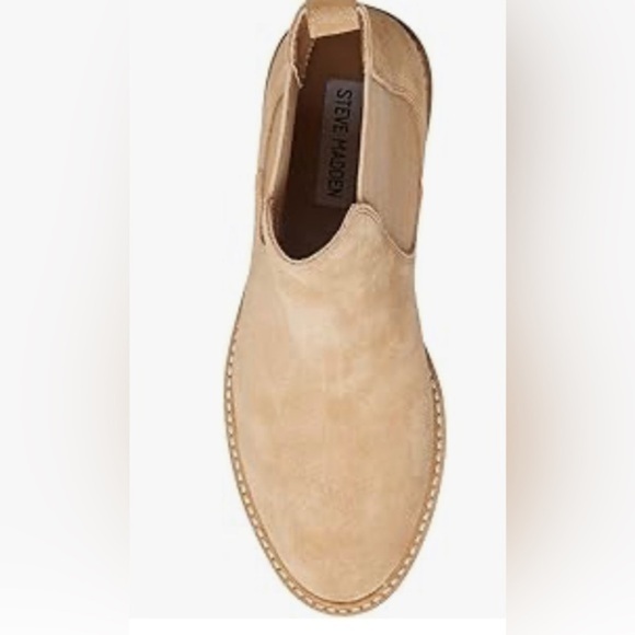 Steve Madden tan oatmeal Suede Leopold slipon Chelsea ankle boot Booties size 11 - Picture 5 of 6